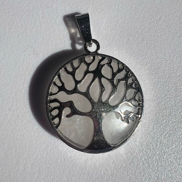 Quartz Crystal Tree of Life Pendant Necklace - Picture 2 of 8